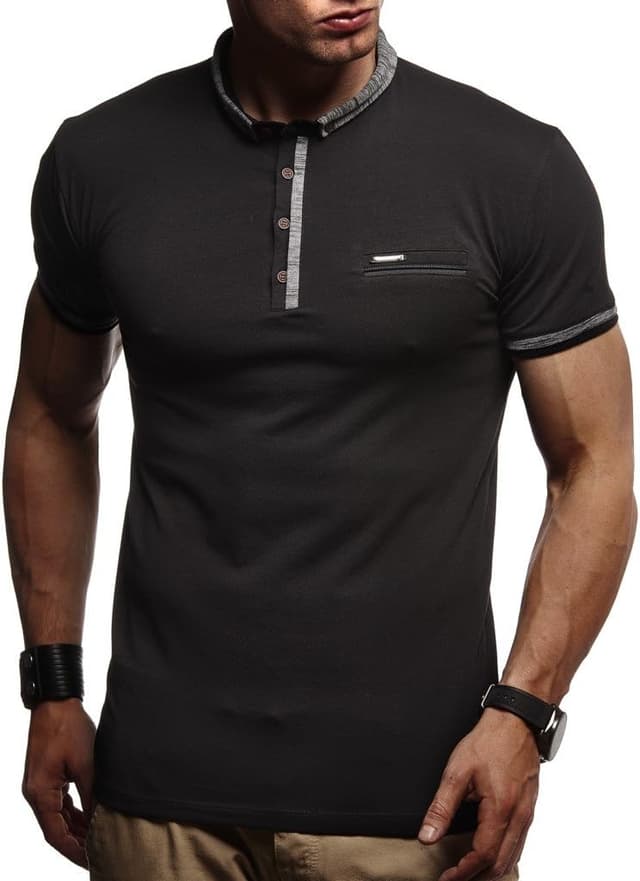 Detalle de Leif Nelson polo da uomo a maniche corte: t-shirt polo casual moderna