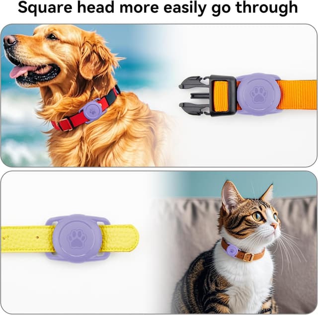 Detalle de Citymore support de collier AirTag pour chien et chat (lot de 2) en silicone étanche