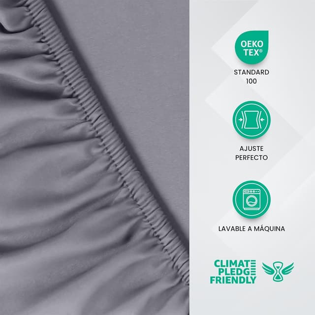 Thumbnail 2 de Utopia Bedding Sabana Bajera 200x220 Gris