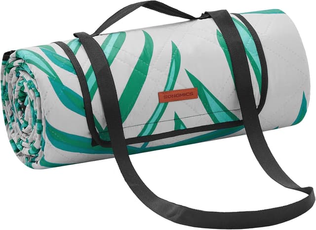 Detalle de SONGMICS Coperta Picnic 300 x 200 cm pieghevole impermeabile con fondo in alluminio (motivo a felce verde) GCM083C02