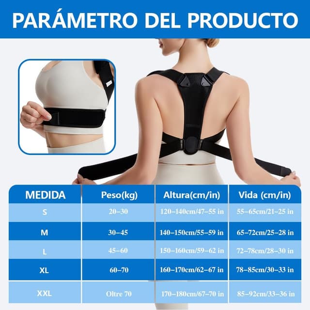 Detalle 2 de Prety Corrector Postura Espalda ajustable