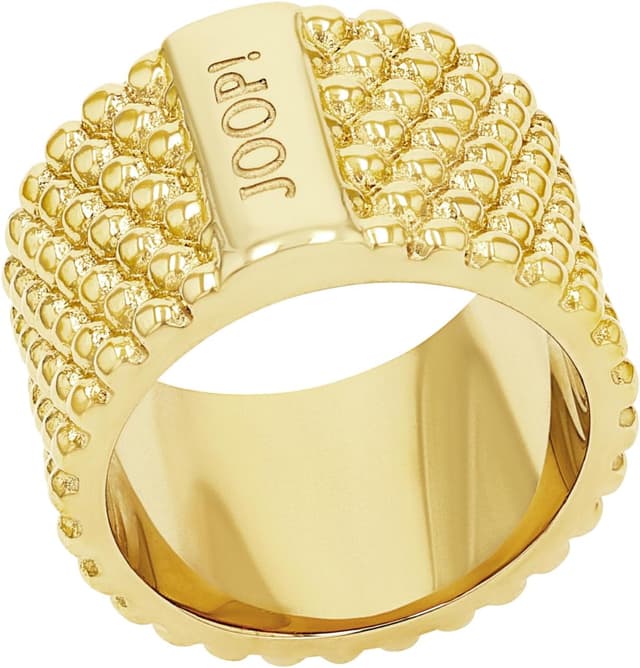 Detalle de JOOP! Ring aus Edelstahl für Damen in Gold-Optik mit JOOP! Dead-Design & Schmuck-Geschenkbox