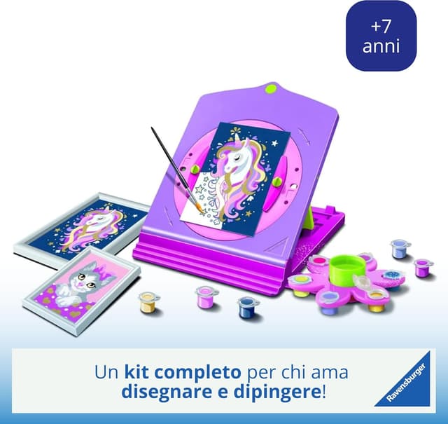 Detalle 2 de Ravensburger CreArt Atelier Unicorno – Dipingere con i Numeri (kit pittura per bambini 7+)