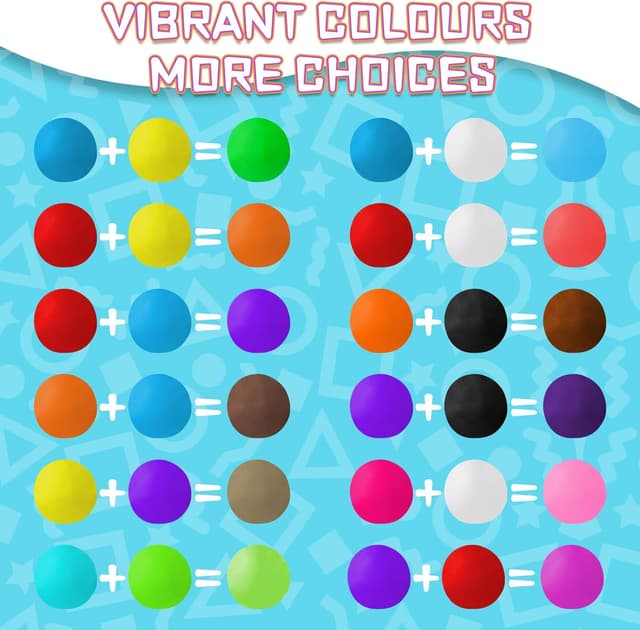 Detalle 1 de Air Dry Clay 50-Colour Modelling Clay Kit with 3 Tools & Guidebook (Ultra Light, Non-Toxic)