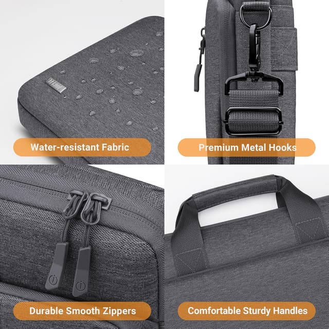 Thumbnail 6 de TECOOL 15.6–16 inch Laptop Bag with 360° Protective 600D Waterproof Case (Dark Grey)