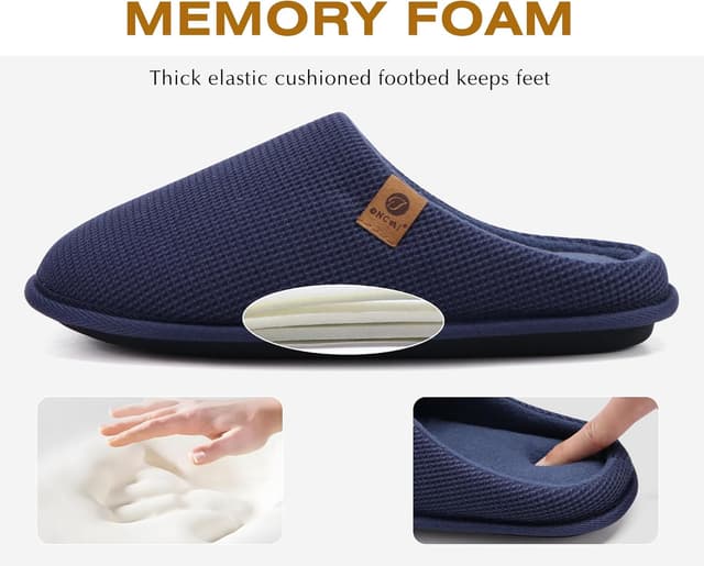 Detalle 2 de ONCAI Pantofole da uomo invernali con memory foam e suola antiscivolo (EU 40-49)