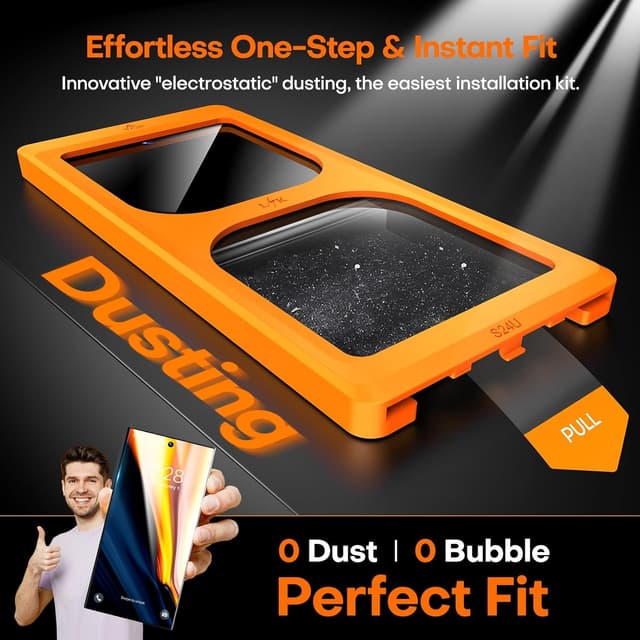 Detalle 2 de LϟK 3 in 1 Screen Protector for Samsung Galaxy S24 Ultra 2 Pack