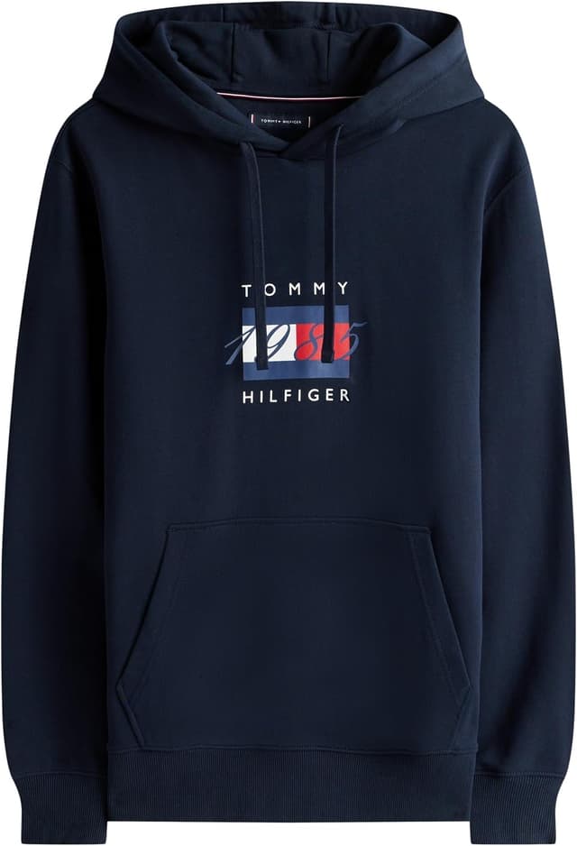 Detalle 2 de Tommy Hilfiger Men’s Linear Flag Graphic Cotton Hoodie