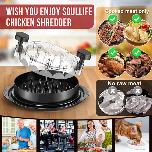 Detalle de SoulLife Chicken Shredder (8 Inches) with Clear Lid