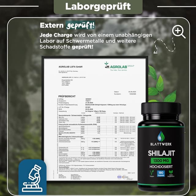Detalle 2 de BLATTWERK Himalaya Shilajit 1300 mg Tagesdosis