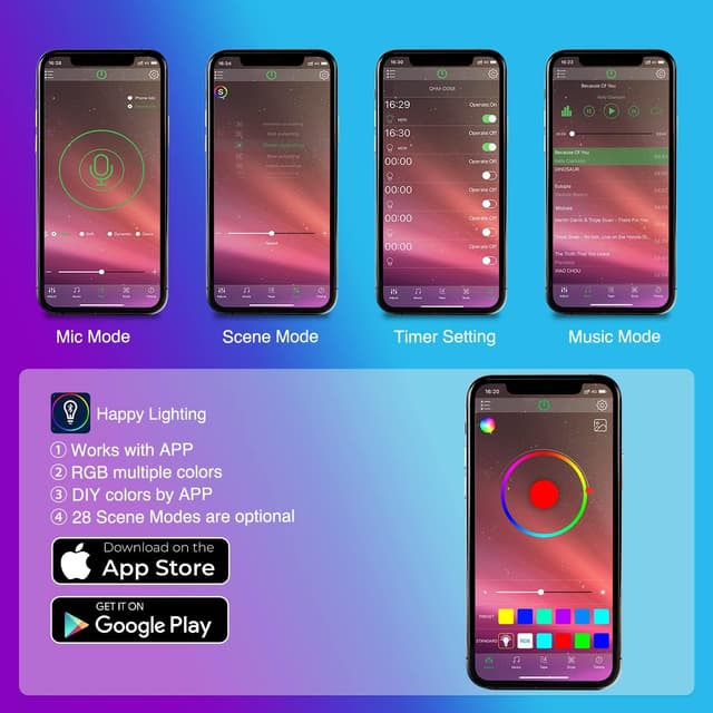 Detalle de Nilight 4PCS Car RGB LED strips