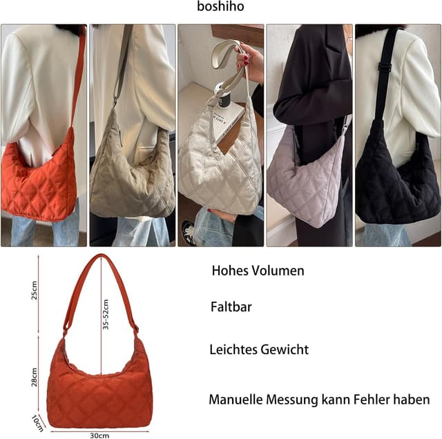 Detalle de Boshiho Stepptasche Umhängetasche 32 x 30