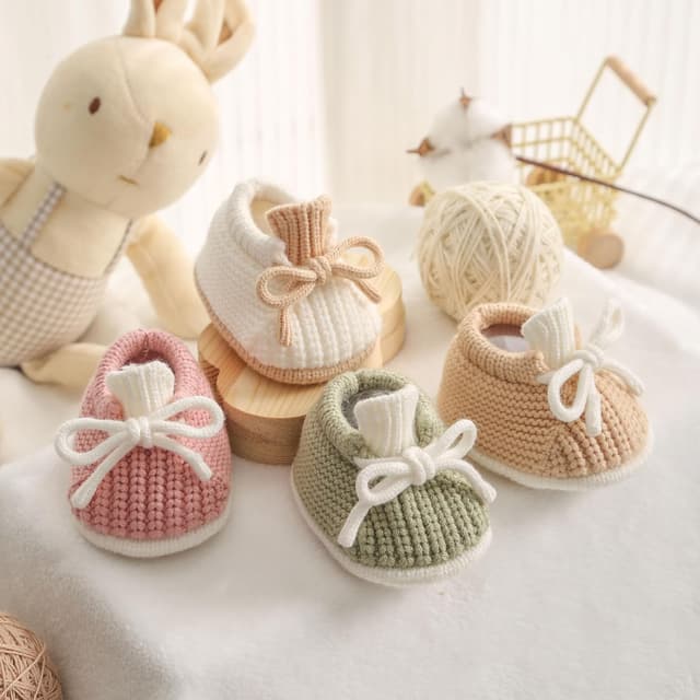 Detalle de Loyfoky baby booties newborn soft first walker shoes (sock-style) for boys & girls