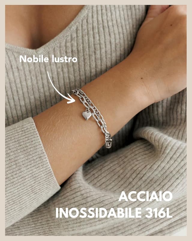 Detalle 2 de GD GOOD.designs Bracciale cuore regolabile 14,5–19,5 cm