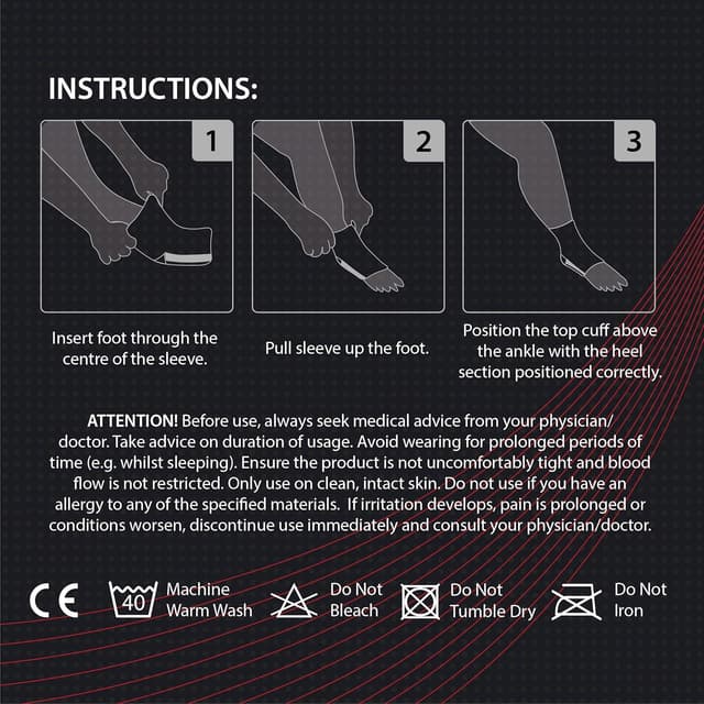 Thumbnail 6 de Rymora Foot Compression Socks Sleeves (Black) – Ease plantar fasciitis discomfort for heel, arch & ankle support (Large, 25–29cm arch circumference)