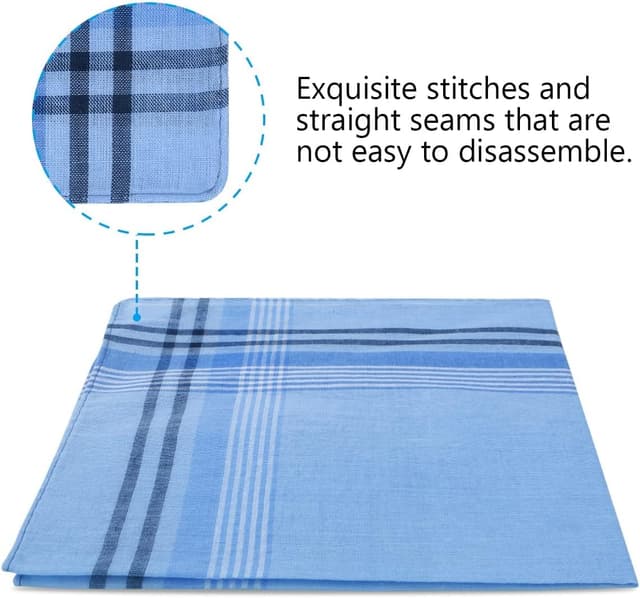 Detalle 2 de URAQT Men’s Handkerchiefs 12-Pack – soft gents hankies for pocket squares