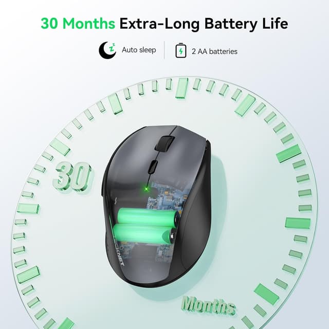 Detalle 2 de TECKNET kabellose Maus (2,4G, 4800 DPI) mit Nano-USB-Empfänger und 6 Tasten