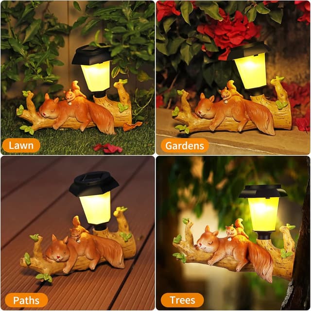 Thumbnail 5 de Eichhörnchen Gartenfigur mit Solarlicht