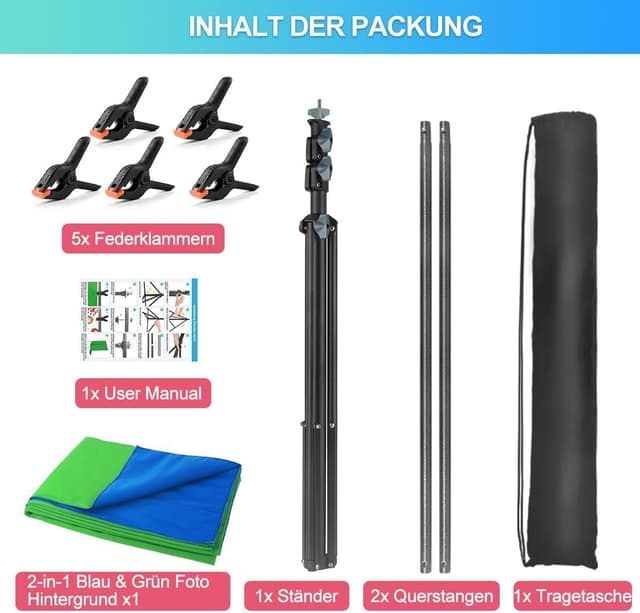 Thumbnail 5 de JEBUTU Blau Grün Fotohintergrund 1,5x2 m