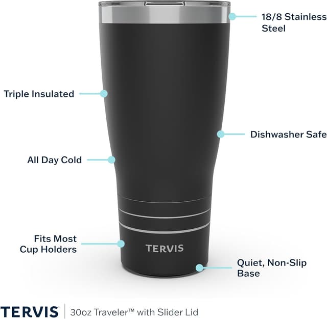 Detalle de Tervis Traveler NHL MVP 30oz Triple-Insulated Stainless Steel Tumbler with Slider Lid