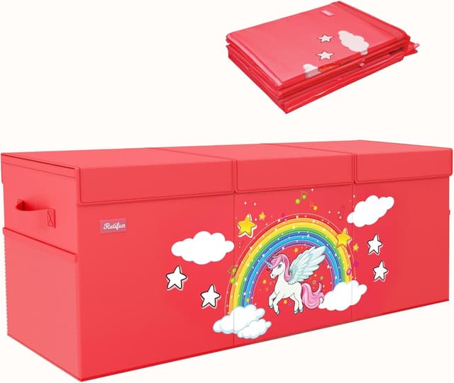 Thumbnail 1 de RUTIFUN XL Unicorn Toy Box - Foldable Storage with Lid
