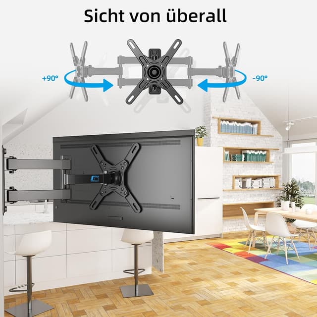 Detalle de HOME VISION TV-Wandhalterung HV3201 schwenkbar & neigbar (360° Rotation) für 17–42 Zoll bis 20 kg