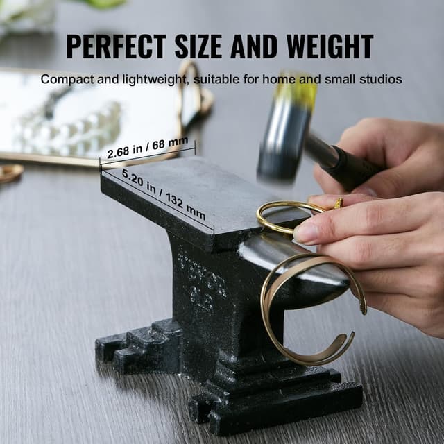 Detalle de VEVOR Enclume de forgeron 4 kg, bigorne à corne ronde (acier moulé) 132 x 68 mm, 50 HRC