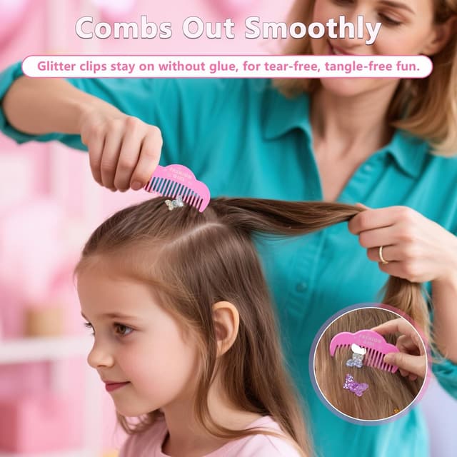 Detalle de WooWee Hair Gem Stamper Kit — Sparkling Hair Jewels Styling Tool for Girls (Reusable Glitter Sequins)