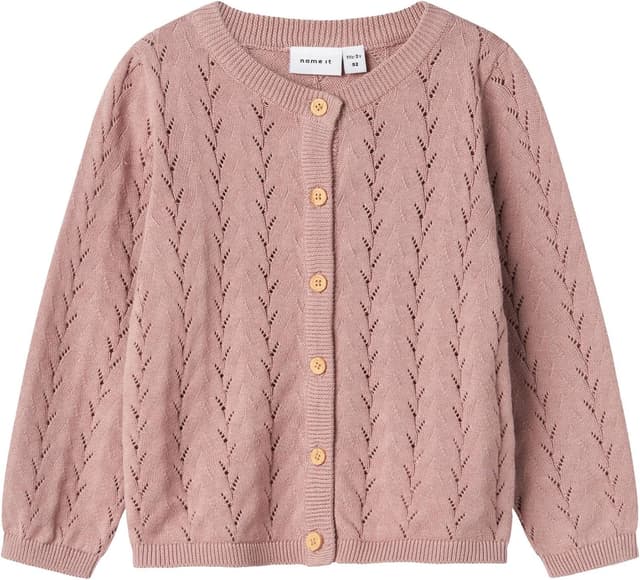 Detalle 2 de Cardigan lavorato a maglia in cotone biologico per bambine e ragazze NAME IT Nmfbanni LS Knit Card