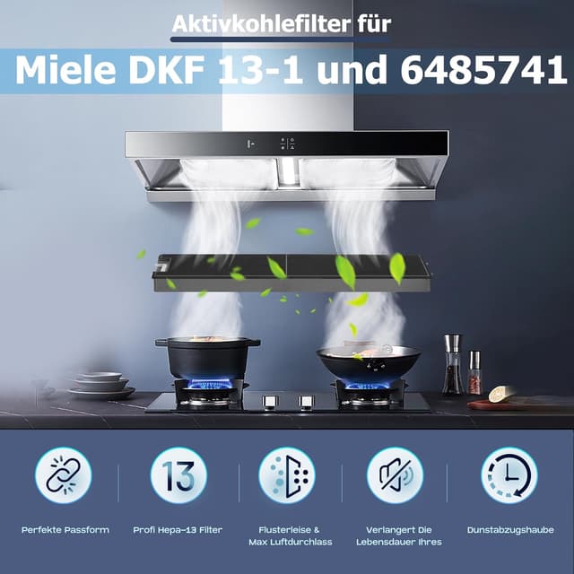 Detalle de Yelid Aktivkohlefilter für Miele DKF13-1