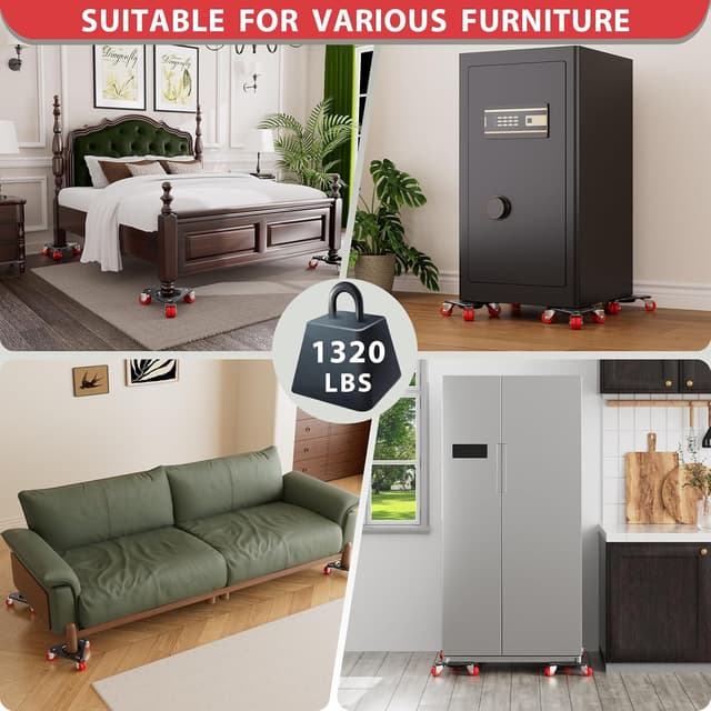 Detalle 2 de ONEON Möbeltransportrollen Set 600 kg