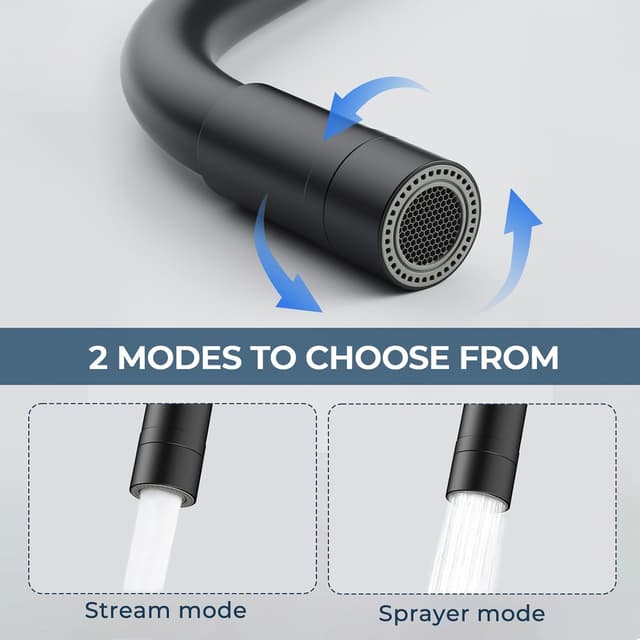 Detalle 2 de Hurran Rubinetto cucina muro nero 360°