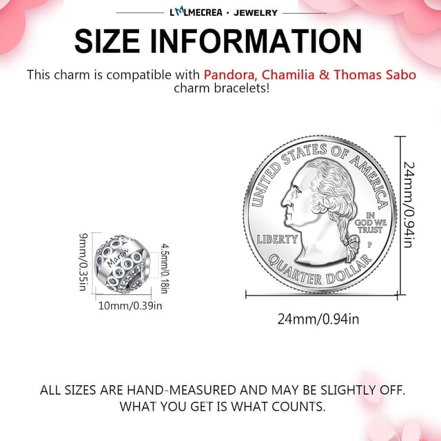 Detalle 2 de 925 Sterling Silber Geburtsstein Charm März