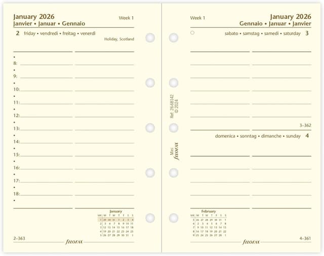 Detalle 2 de Filofax Mini day per page 4 language diary
