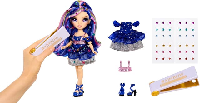 Thumbnail 1 de Rainbow High Be Dazzling – Genevieve Bleue (28 cm) Modepuppe mit Verzierungswerkzeug