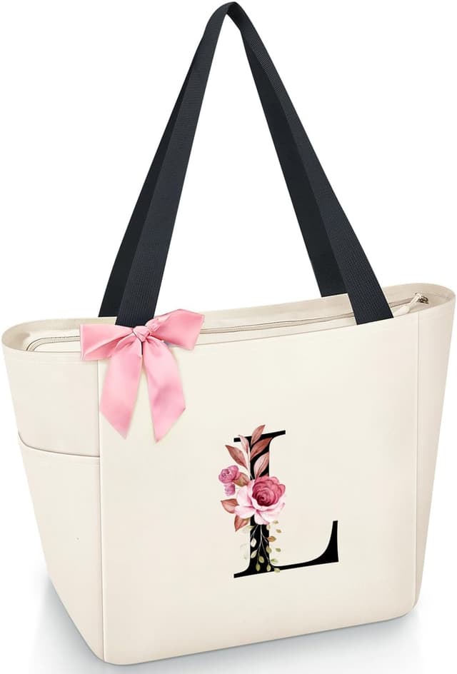 Detalle de Vavabox A-Z Initial Personalized Tote Bag (Waterproof) — 46 cm personalised gift bag for women