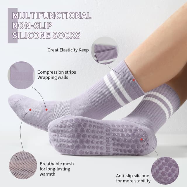Detalle 2 de BUDERMMY Pilates Socken für Yoga 4 Paar