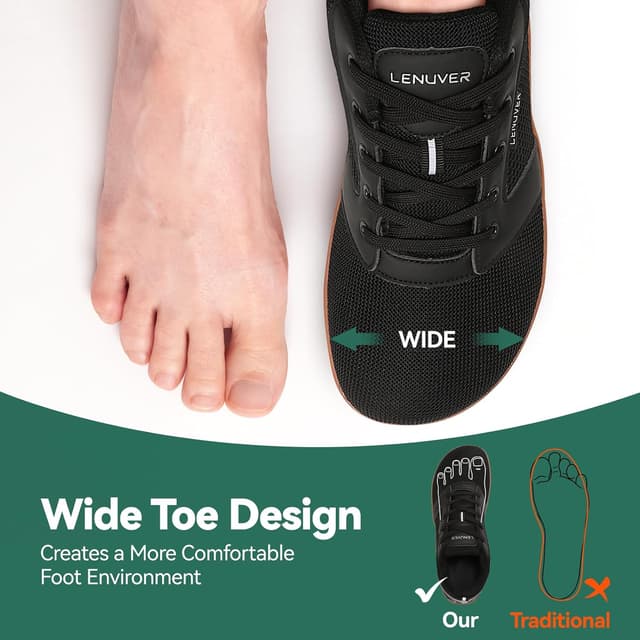 Detalle de gitzing Barefoot Wide Toe Outdoor Trail Trainers – minimalist walking and running shoes