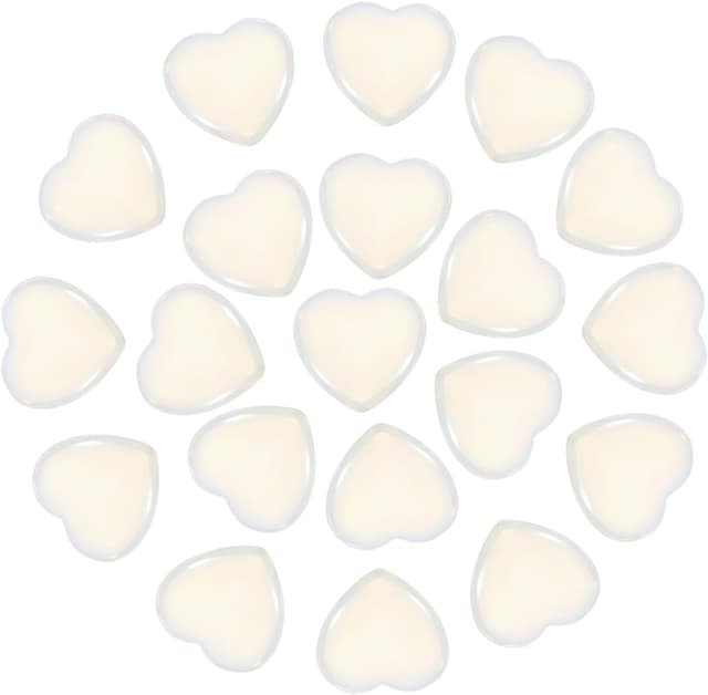 Detalle de PATIKIL 20 Natural Heart Shaped Crystal Stones (Clear White) – Pocket worry stones for meditation and gifts