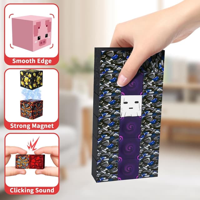 Detalle 2 de Intoypad 300PCS Magnetic Blocks for Kids (0.8in Magnet Cubes) — STEM Building Toys for Ages 3+