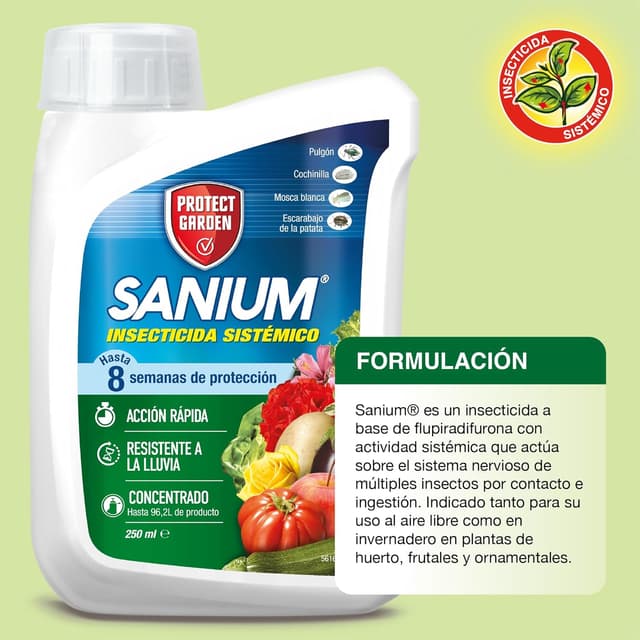Detalle 2 de Protect Garden Sanium insecticida sistémico 250 ml