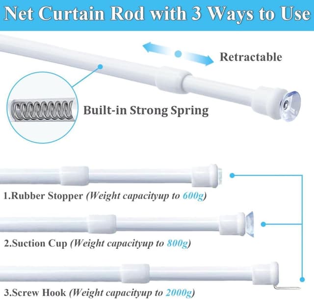 Thumbnail 1 de Bacchette per tende a pressione 30–45 cm, diam. 10 mm 🪟