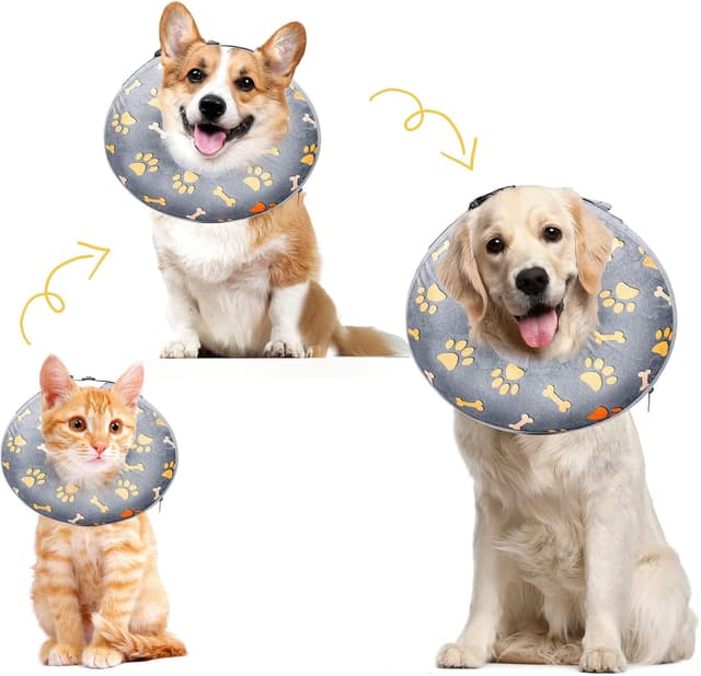 Detalle 2 de Inflatable Recovery Collar for Dogs & Cats (Medium) – Soft donut design to stop licking and biting wounds