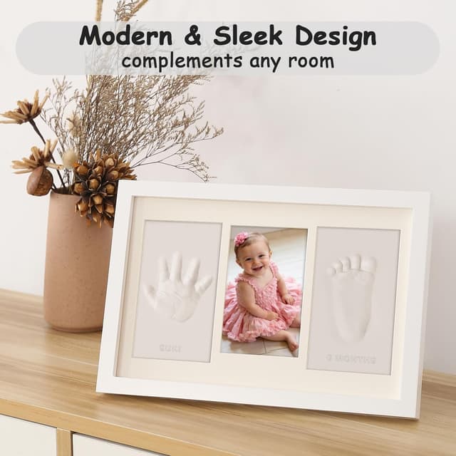 Thumbnail 6 de Yiukou Baby Handprint & Footprint Kit with Personalised Photo Frame Keepsake