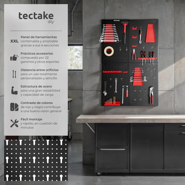 Detalle 2 de tectake Organizador de Herramientas 4 Tableros