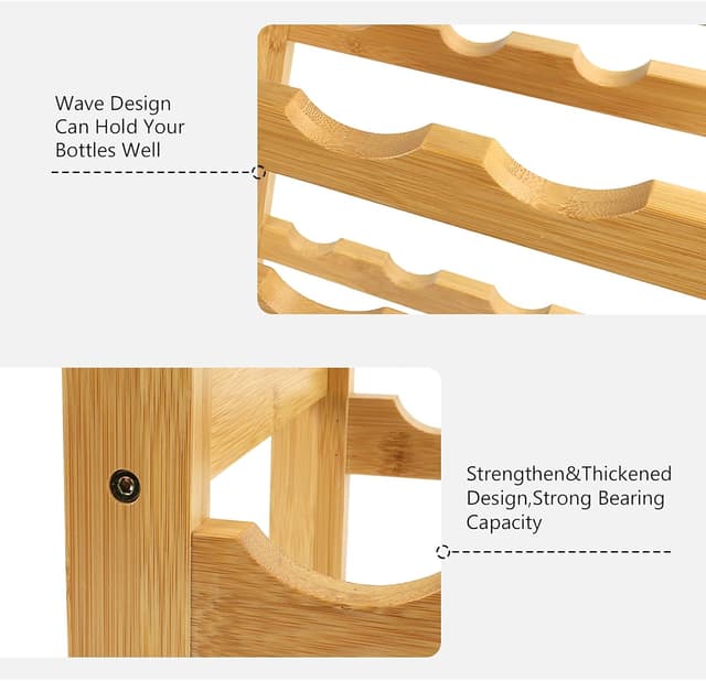 Detalle 2 de Dripex casier à vin bambou 47x29x102 cm