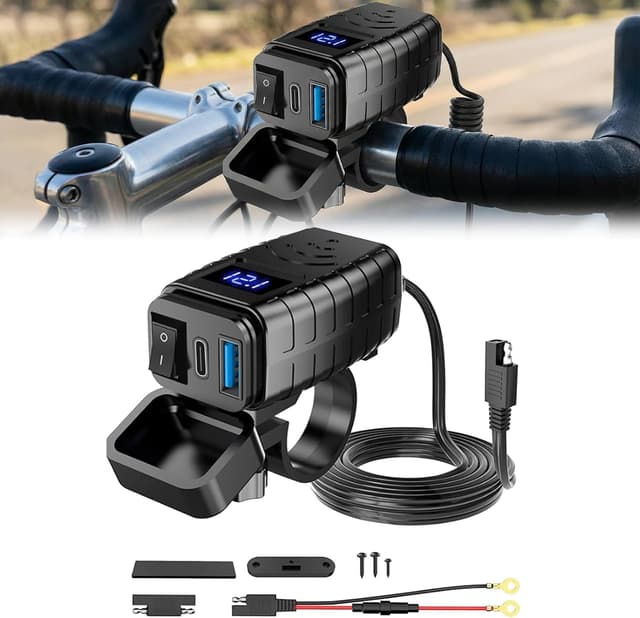 Detalle de Prise USB Moto QC3.0 PD 30W avec voltmètre