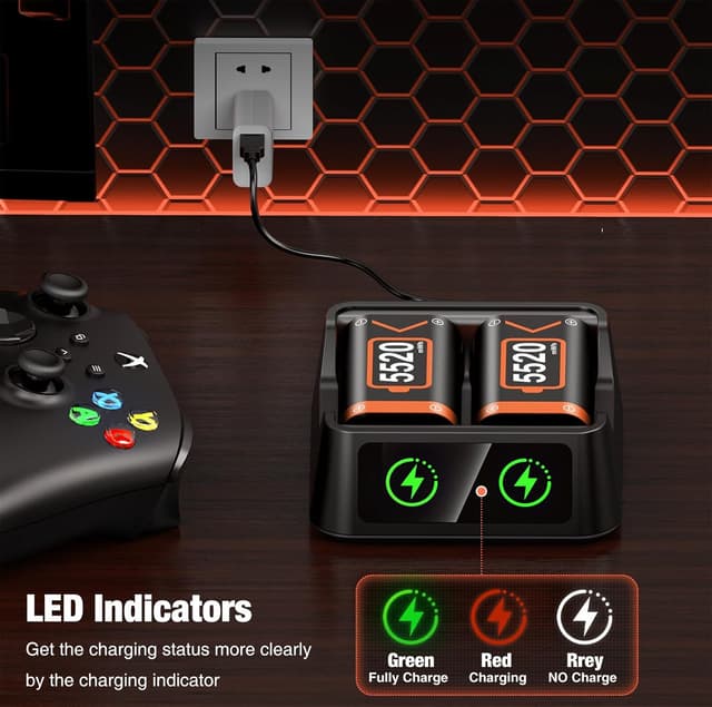 Detalle 2 de HELLCOOL Xbox Controller Battery Pack with LED charging indicator (2x5520mWh)