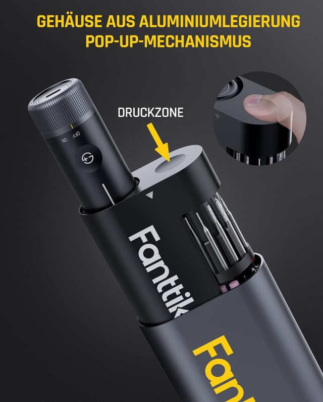 Detalle de Fanttik F2 Pro Akku-Multifunktionswerkzeug (5-Gang, 25.000 U/min) mit RevoStor-Hub und 55 Zubehörteilen