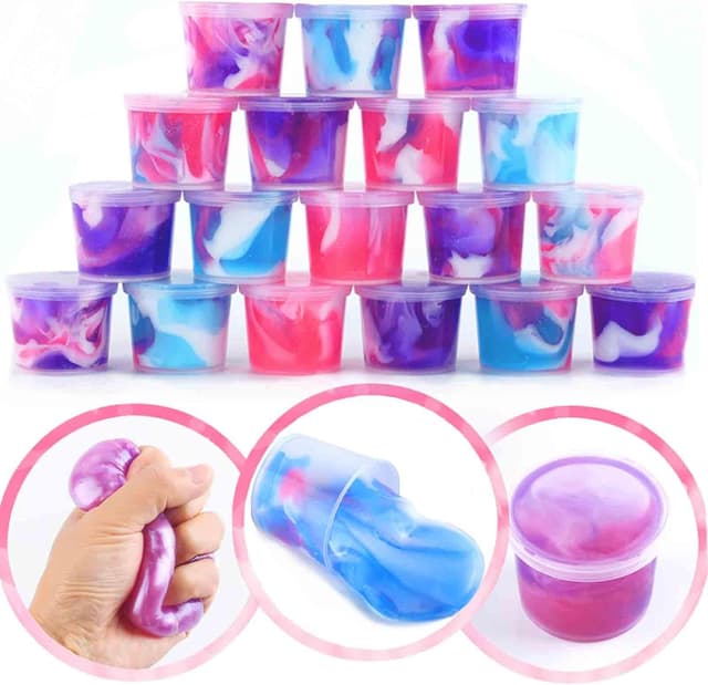 Detalle de 24 Pack Unicorn Galaxy Slime Sludge Toy Party Favors (Non-Sticky) for Kids & Adults